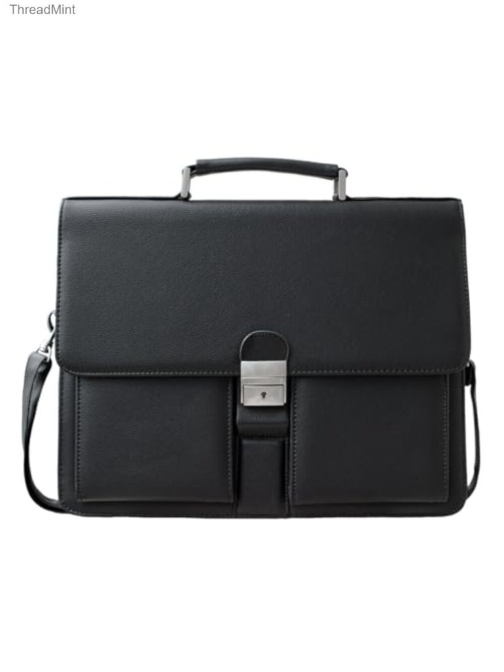 Vegan Leather Laptop Briefcase Messenger Bag Fits 14" Padded Compartment